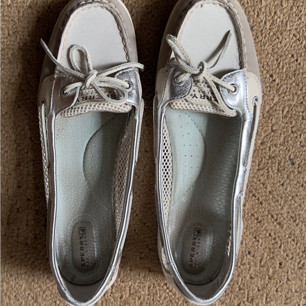 Sperry Silver Moccasins with Classic Design